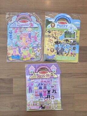 Melissa & Doug Kids Sticker Play Sets - Mermaid, Safari, Dress-Up